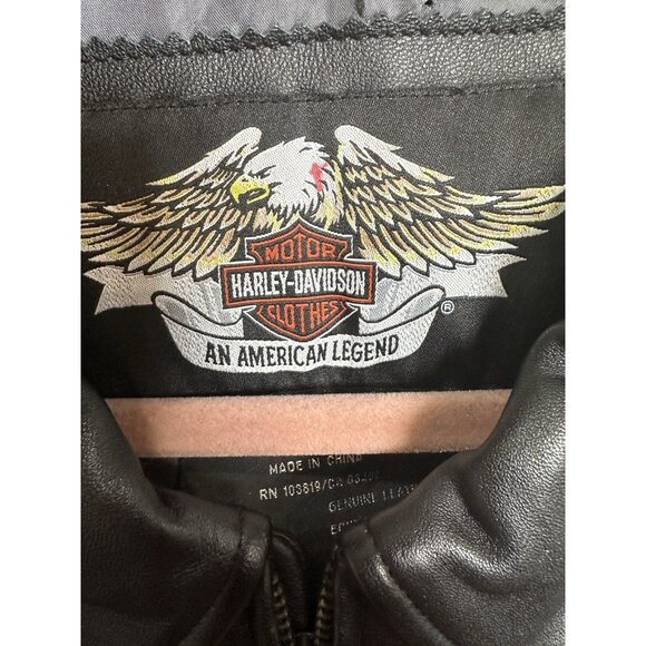 Men's Harley Davidson Leather Jacket 2XL Tall Biker Motorcycle Riding - Picture 6 of 14
